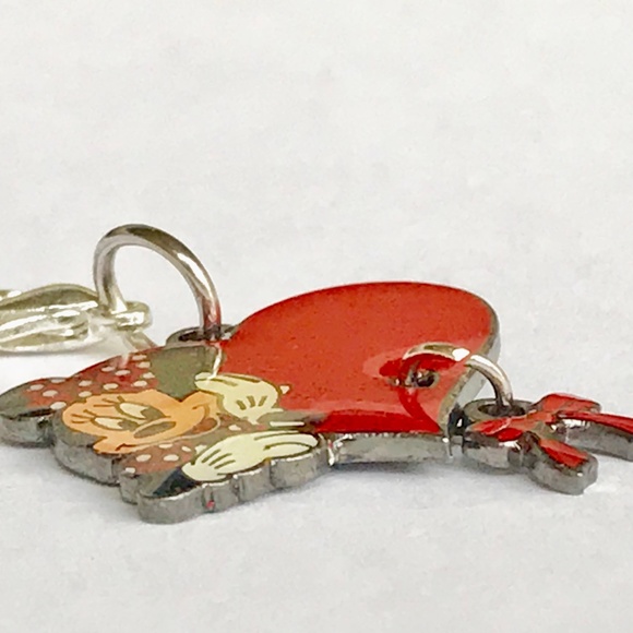 Vintage Disney Minnie Mouse Heart Purse Charm Clip On Zipper Pull Bag Signed - Picture 8 of 8